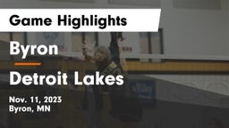 Byron  vs Detroit Lakes  Game Highlights - Nov. 11, 2023