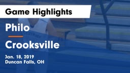 Philo  vs Crooksville  Game Highlights - Jan. 18, 2019