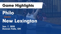 Philo  vs New Lexington  Game Highlights - Jan. 7, 2020