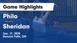 Philo  vs Sheridan  Game Highlights - Jan. 17, 2020
