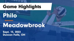 Philo  vs Meadowbrook  Game Highlights - Sept. 15, 2022