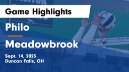 Philo  vs Meadowbrook  Game Highlights - Sept. 14, 2023