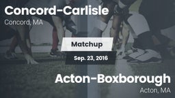 Matchup: Concord-Carlisle vs. Acton-Boxborough  2016