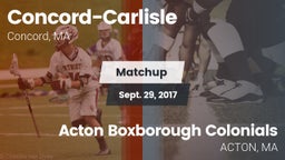 Matchup: Concord-Carlisle vs. Acton Boxborough Colonials 2017