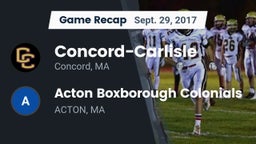 Recap: Concord-Carlisle  vs. Acton Boxborough Colonials 2017