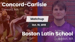 Matchup: Concord-Carlisle vs. Boston Latin School 2018