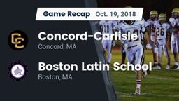 Recap: Concord-Carlisle  vs. Boston Latin School 2018