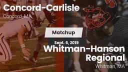Matchup: Concord-Carlisle vs. Whitman-Hanson Regional  2019