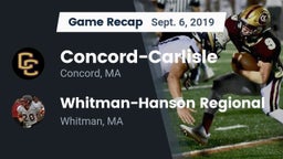 Recap: Concord-Carlisle  vs. Whitman-Hanson Regional  2019