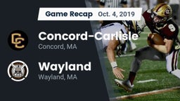 Recap: Concord-Carlisle  vs. Wayland  2019