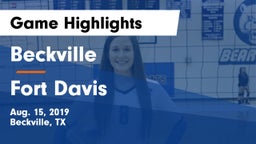 Beckville  vs Fort Davis  Game Highlights - Aug. 15, 2019