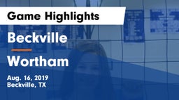 Beckville  vs Wortham  Game Highlights - Aug. 16, 2019