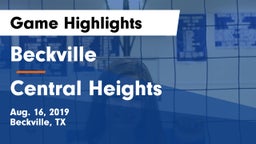 Beckville  vs Central Heights Game Highlights - Aug. 16, 2019