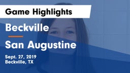 Beckville  vs San Augustine Game Highlights - Sept. 27, 2019