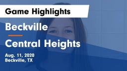 Beckville  vs Central Heights  Game Highlights - Aug. 11, 2020