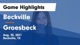 Beckville  vs Groesbeck  Game Highlights - Aug. 20, 2021