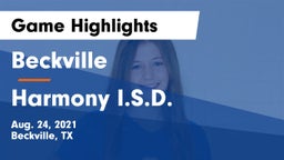 Beckville  vs Harmony I.S.D. Game Highlights - Aug. 24, 2021