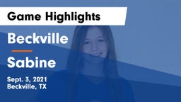 Beckville  vs Sabine  Game Highlights - Sept. 3, 2021