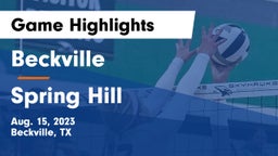 Beckville  vs Spring Hill  Game Highlights - Aug. 15, 2023