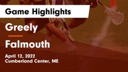 Greely  vs Falmouth  Game Highlights - April 12, 2022