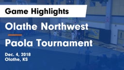 Olathe Northwest  vs Paola Tournament Game Highlights - Dec. 4, 2018