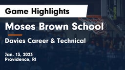 Moses Brown School vs Davies Career & Technical  Game Highlights - Jan. 13, 2023