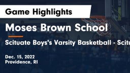 Moses Brown School vs Scituate  Boys's Varsity Basketball - Scituate, RI Game Highlights - Dec. 15, 2022