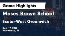 Moses Brown School vs Exeter-West Greenwich  Game Highlights - Dec. 19, 2022
