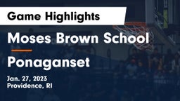 Moses Brown School vs Ponaganset  Game Highlights - Jan. 27, 2023