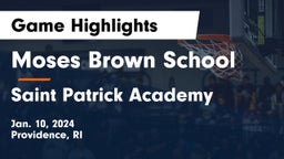 Moses Brown School vs Saint Patrick Academy Game Highlights - Jan. 10, 2024
