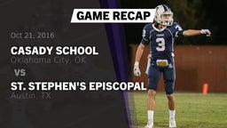 Recap: Casady School vs. St. Stephen's Episcopal  2016
