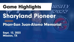 Sharyland Pioneer  vs Pharr-San Juan-Alamo Memorial  Game Highlights - Sept. 12, 2023