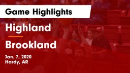 Highland  vs Brookland  Game Highlights - Jan. 7, 2020
