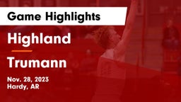 Highland  vs Trumann  Game Highlights - Nov. 28, 2023