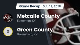 Recap: Metcalfe County  vs. Green County  2018