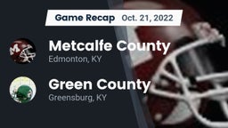 Recap: Metcalfe County  vs. Green County  2022