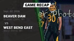 Recap: Beaver Dam  vs. West Bend East  2016