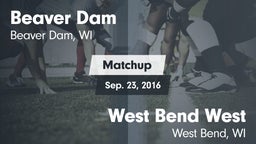 Matchup: Beaver Dam High vs. West Bend West  2016