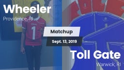 Matchup: Wheeler vs. Toll Gate  2019