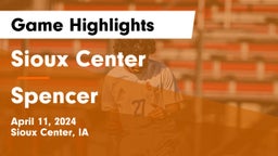 Sioux Center  vs Spencer  Game Highlights - April 11, 2024