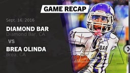 Recap: Diamond Bar  vs. Brea Olinda  2016