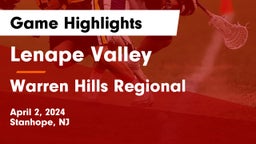Lenape Valley  vs Warren Hills Regional  Game Highlights - April 2, 2024