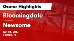 Bloomingdale  vs Newsome  Game Highlights - Jan 24, 2017