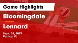 Bloomingdale  vs Lennard  Game Highlights - Sept. 26, 2023
