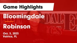 Bloomingdale  vs Robinson  Game Highlights - Oct. 3, 2023