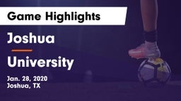 Joshua  vs University  Game Highlights - Jan. 28, 2020