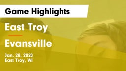 East Troy  vs Evansville  Game Highlights - Jan. 28, 2020