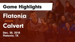 Flatonia  vs Calvert  Game Highlights - Dec. 20, 2018