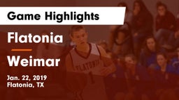 Flatonia  vs Weimar  Game Highlights - Jan. 22, 2019