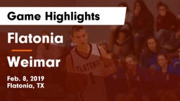 Flatonia  vs Weimar  Game Highlights - Feb. 8, 2019